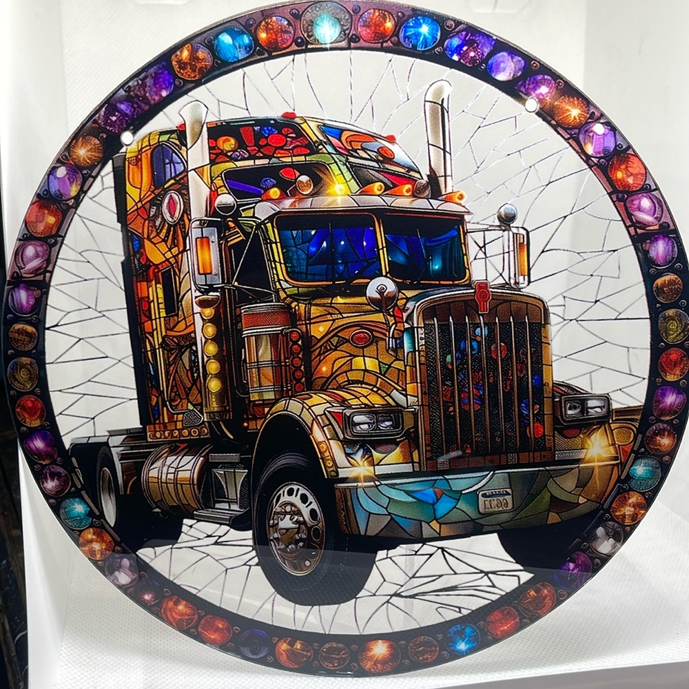 Suncatcher Acrylic Transport Truck Decorative Big Rig Gift Idea